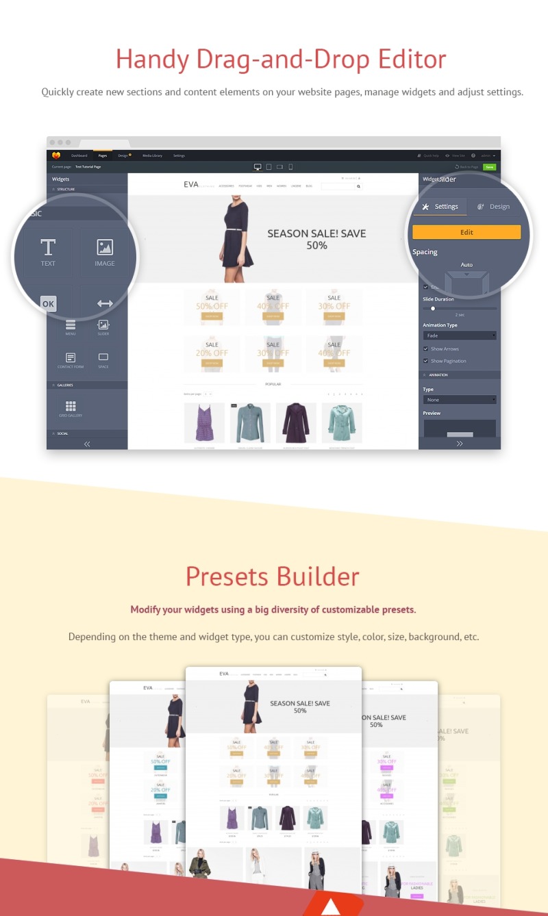 Apparel MotoCMS Ecommerce Template - Features Image 2