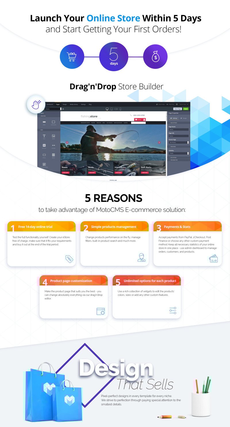 Fishing MotoCMS Ecommerce Template - Features Image 1