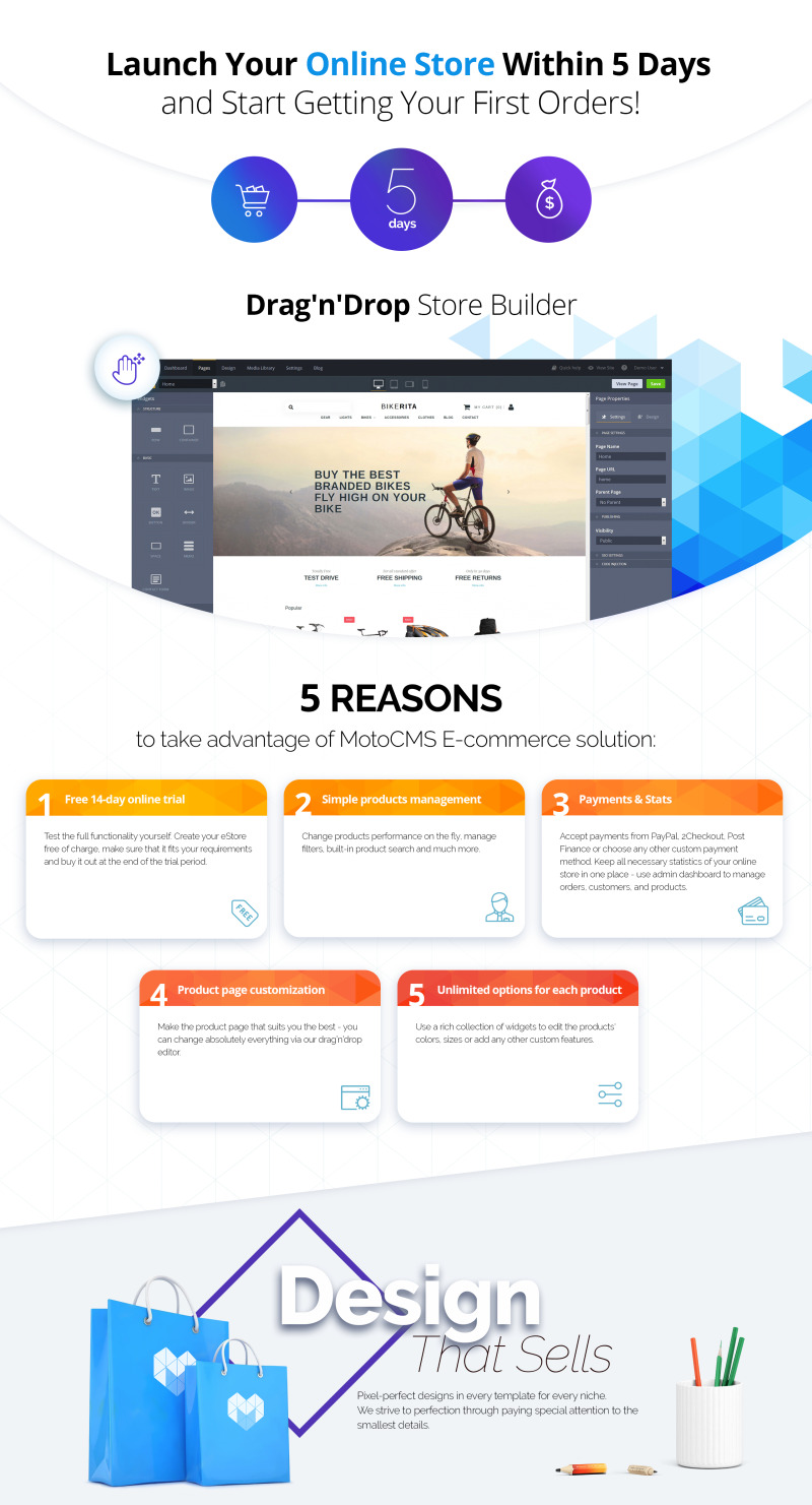 Cycling Responsive MotoCMS Ecommerce Template - Features Image 1
