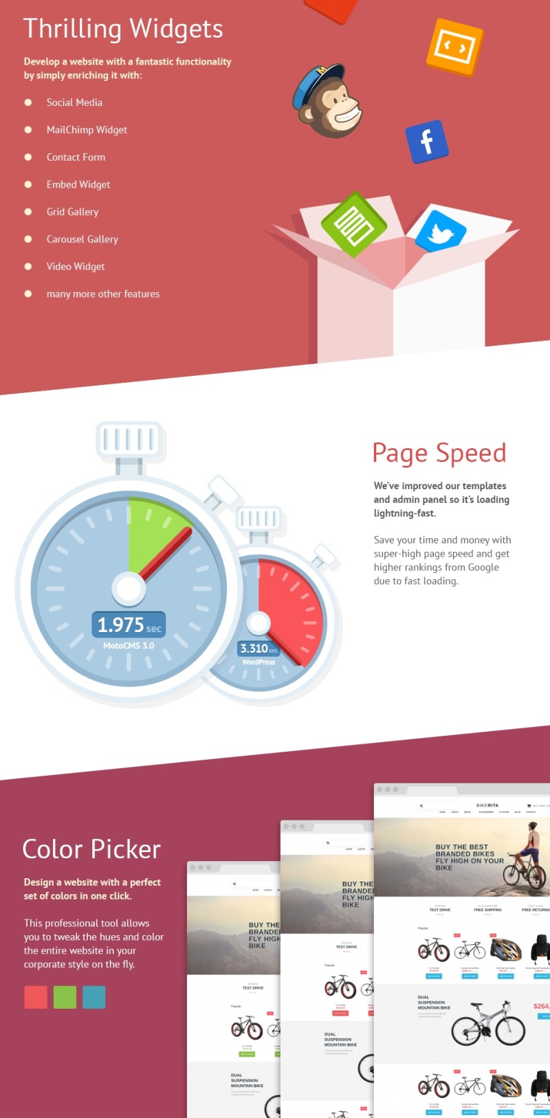 Cycling Responsive MotoCMS Ecommerce Template - Features Image 3