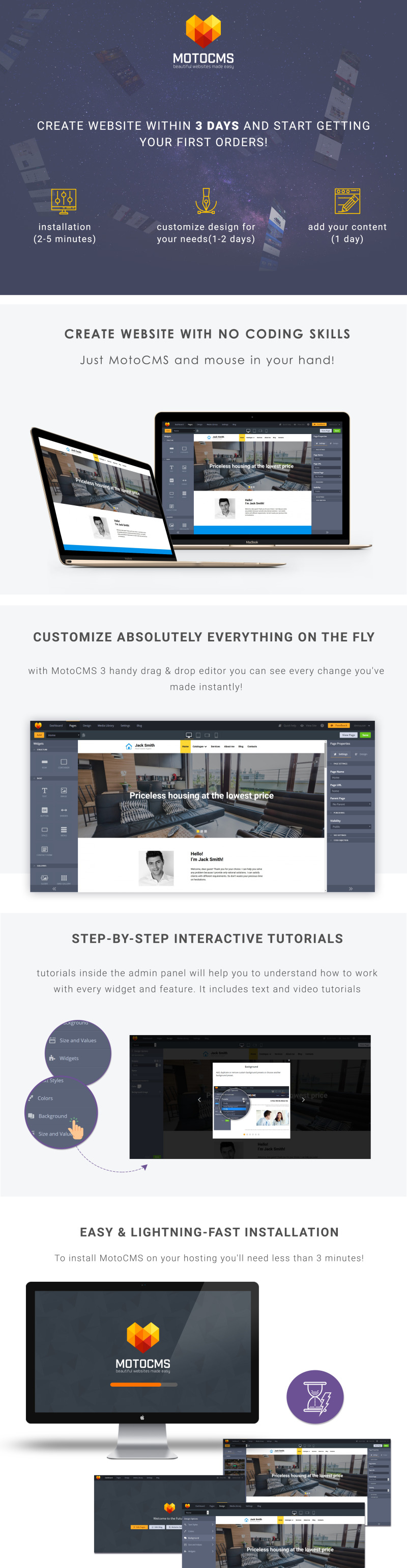 Real Estate Agent Moto CMS 3 Template - Features Image 1