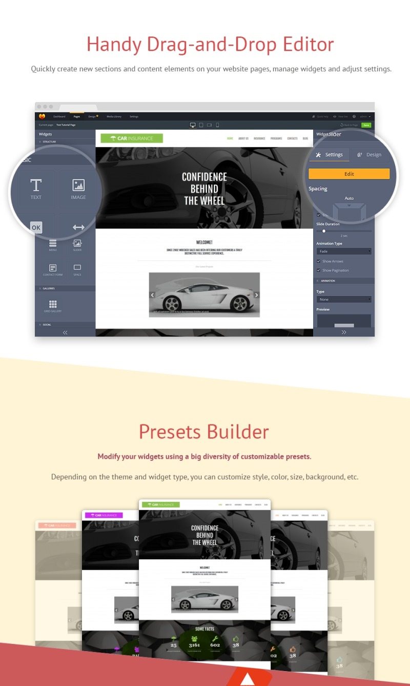 Car Insurance Moto CMS 3 Template - Features Image 2