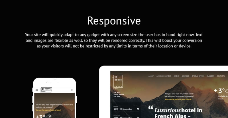 11 rooms Responsive Website Template - Features Image 1