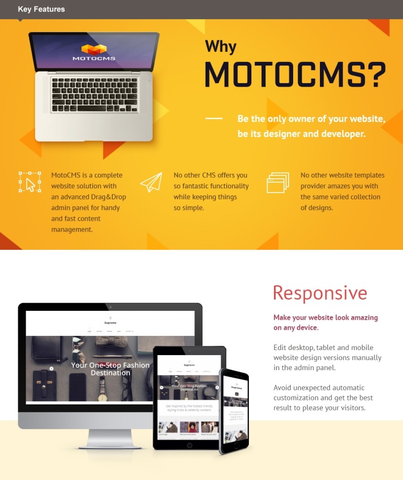 Divat Moto CMS 3 sablon - Features Image 1