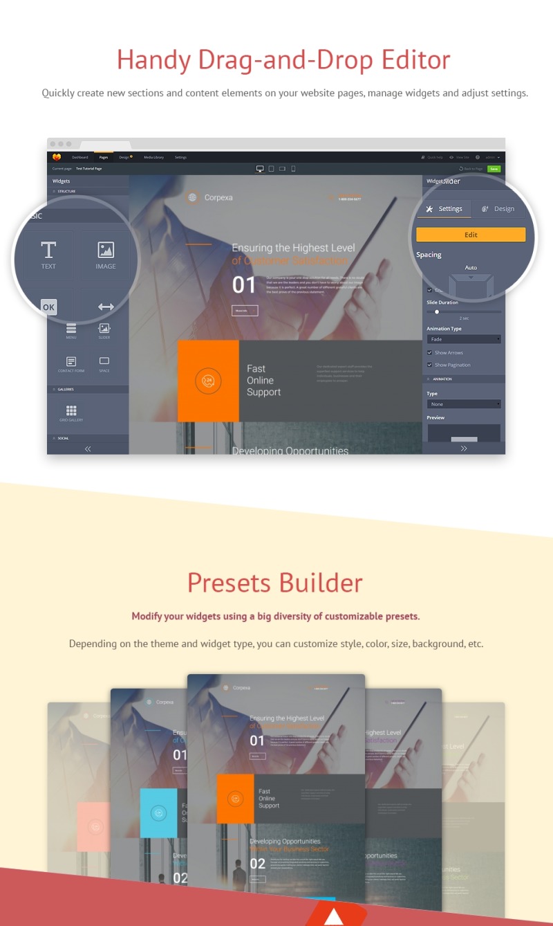 Business & Services Moto CMS 3 Template - Features Image 2