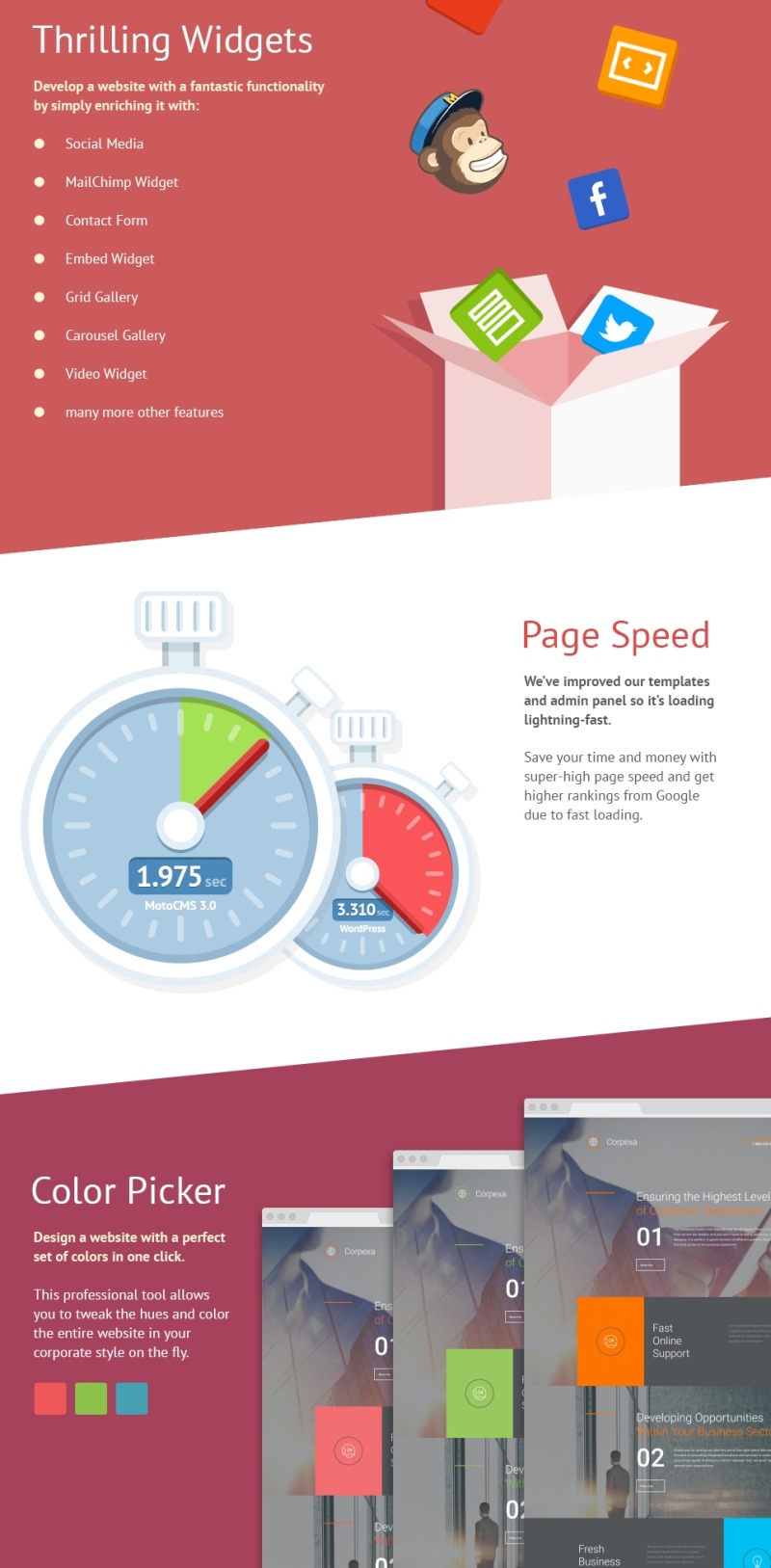 Business & Services Moto CMS 3 Template - Features Image 3