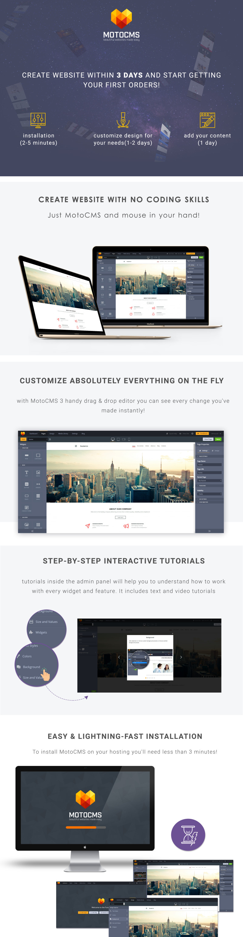 Small Business Moto CMS 3 Template - Features Image 1