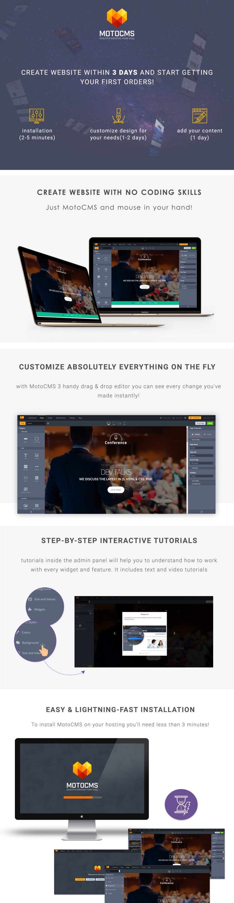 Conference Moto CMS 3 Template - Features Image 1