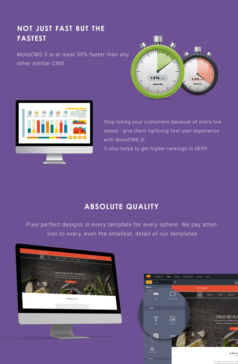 Online étterem Moto CMS 3 sablon - Features Image 4