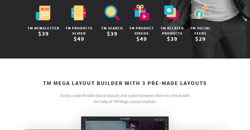 Lefishor - Mens Clothes Accessories PrestaShop Theme - Features Image 3