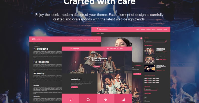 music artists wordpress theme