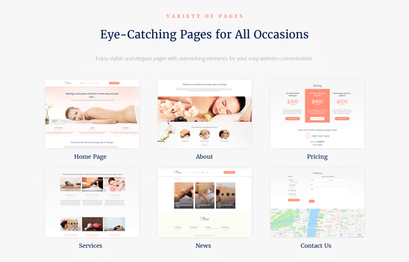 Beauty Spa & Massage Salon Responsive WordPress Theme - Features Image 2