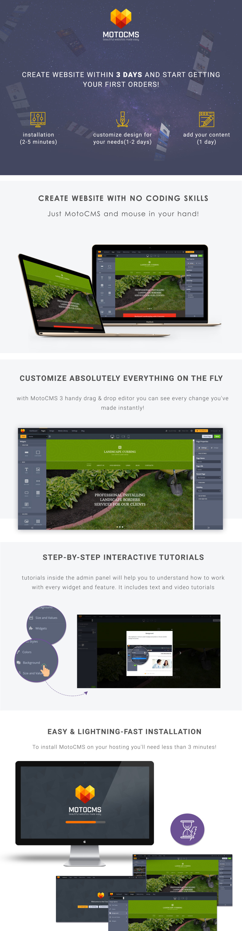 Landscape Design Moto CMS 3 Template - Features Image 1