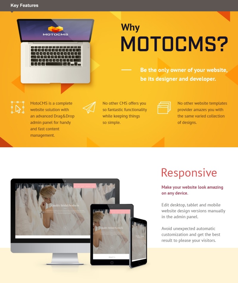 Wedding Shop Moto CMS 3 Template - Features Image 1
