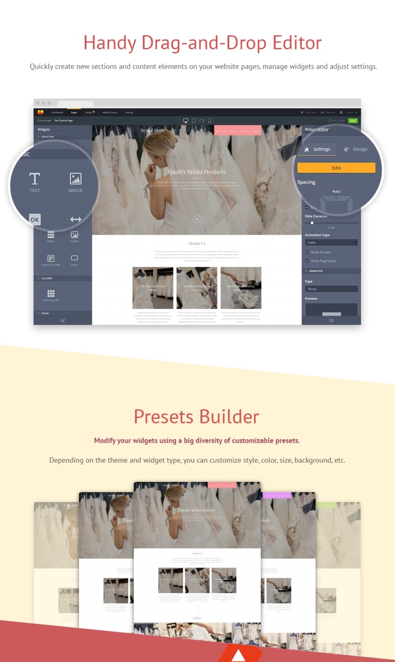 Wedding Shop Moto CMS 3 Template - Features Image 2