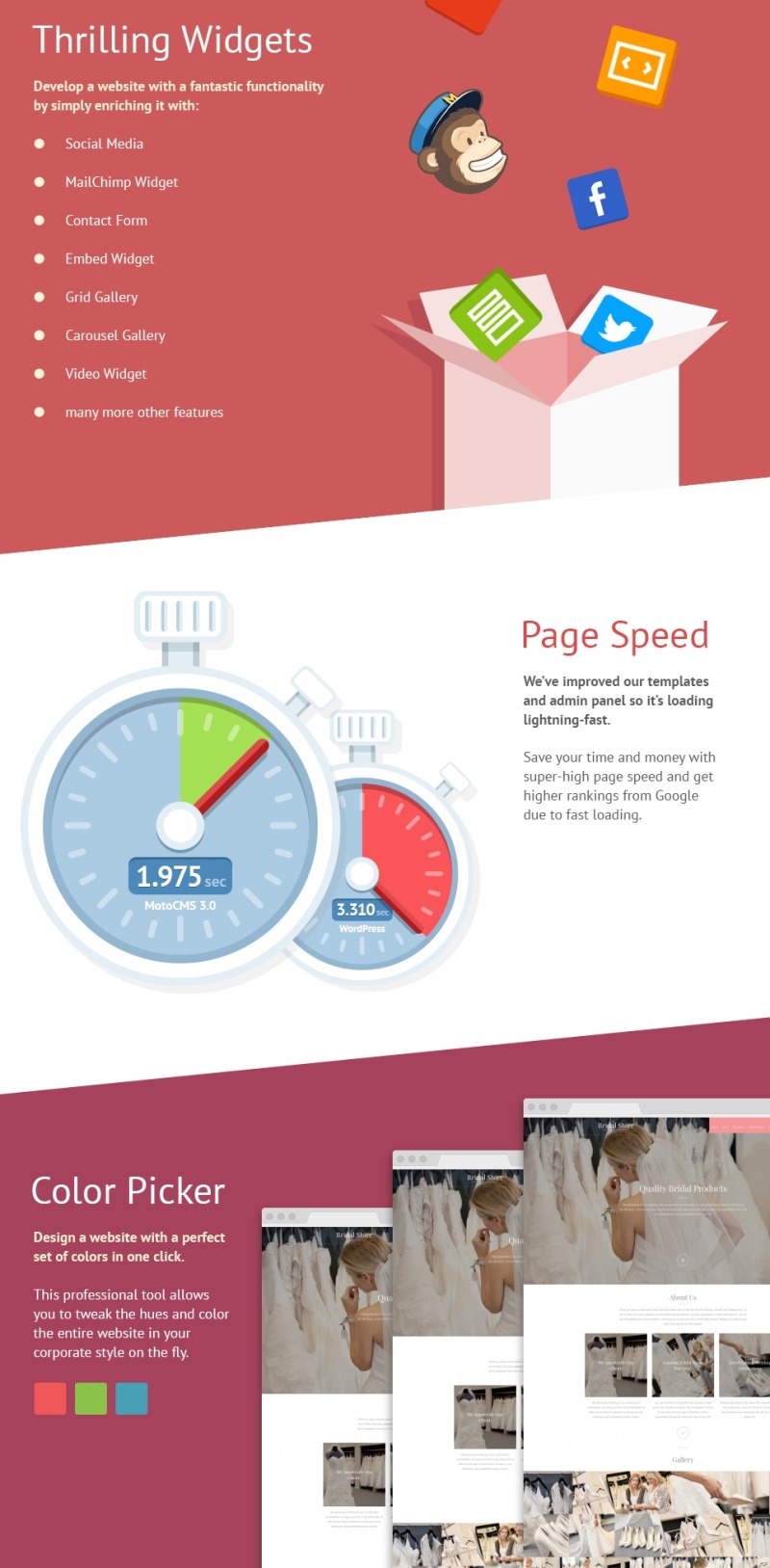 Wedding Shop Moto CMS 3 Template - Features Image 3