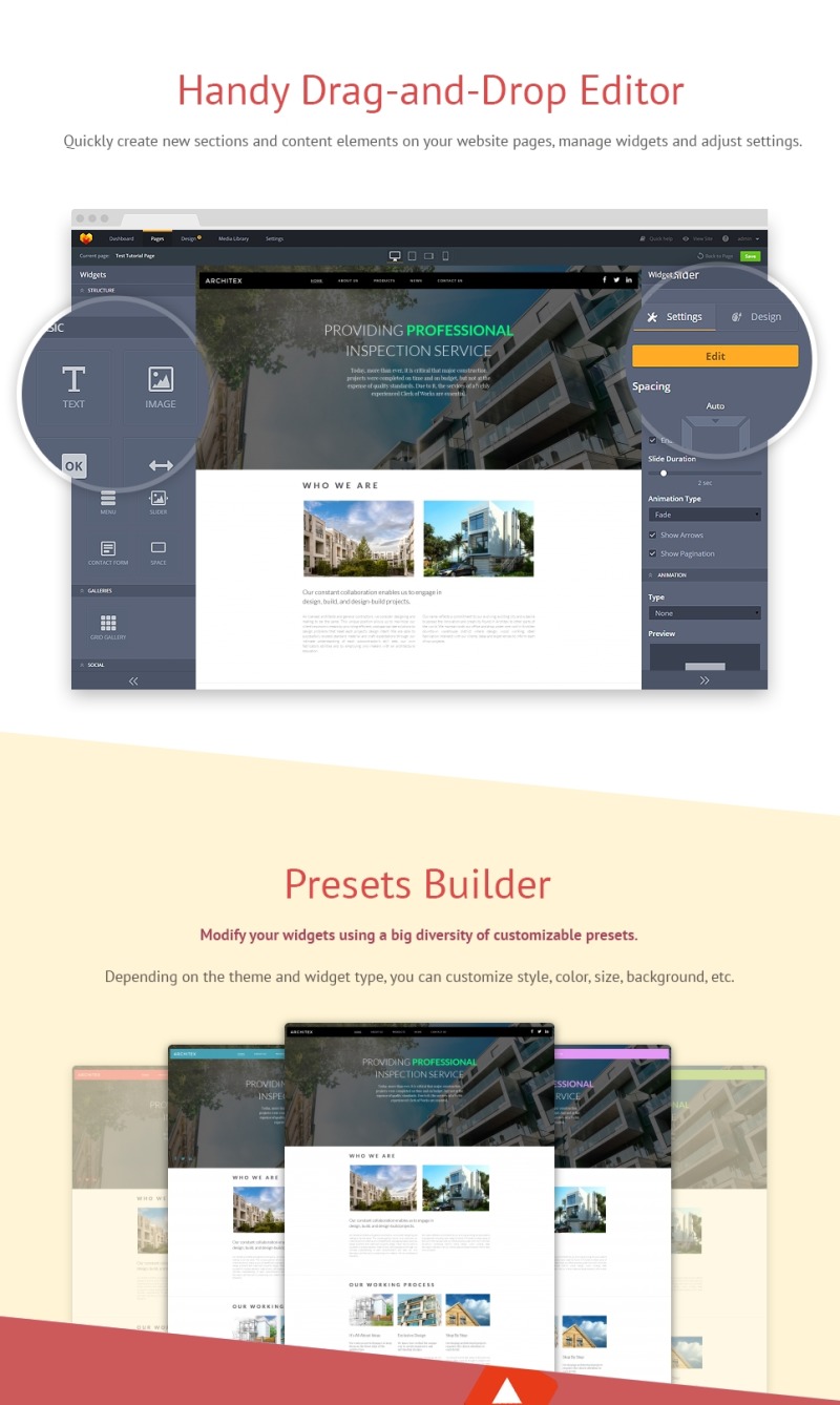 Architektur Moto CMS 3 Vorlage - Bildeigenschaften 2