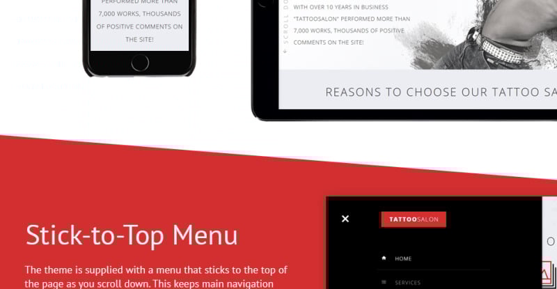 Tattoo Salon Responsive Website Template - Features Image 2