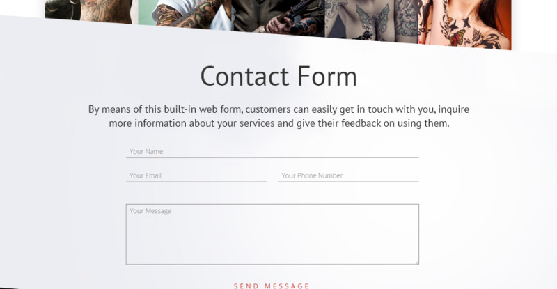 Tattoo Salon Responsive Website Template - Features Image 8