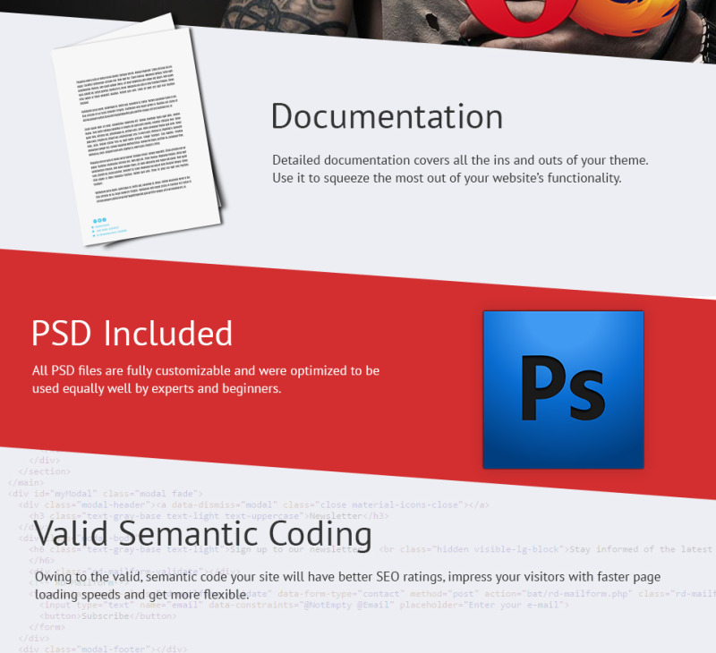 Tattoo Salon Responsive Website Template - Features Image 11
