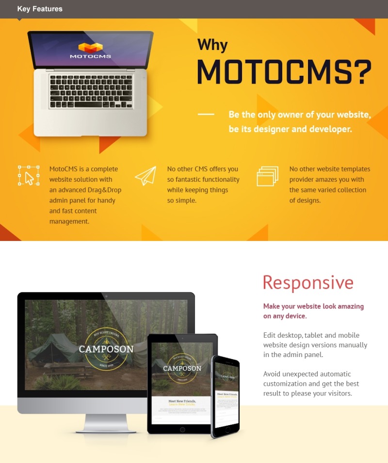 Reszponzív Nyári tábor Moto CMS 3 sablon 59109 - Képpel 1