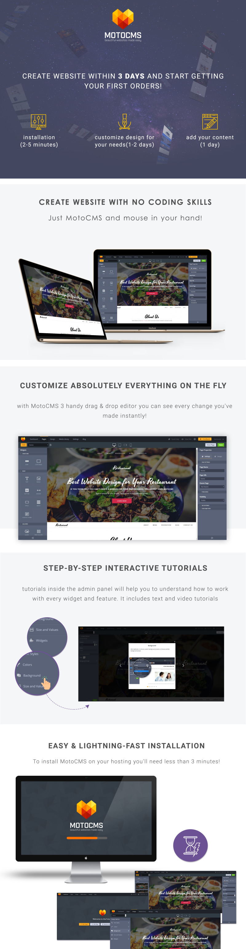 Modelo Spectrum Restaurant Moto CMS 3 - Apresenta Imagens 1