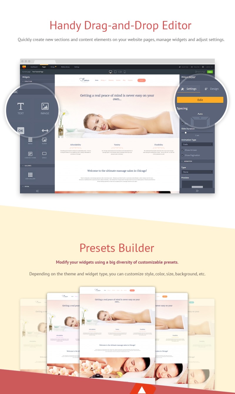 Massage Salon Moto CMS 3 Template - Features Image 2