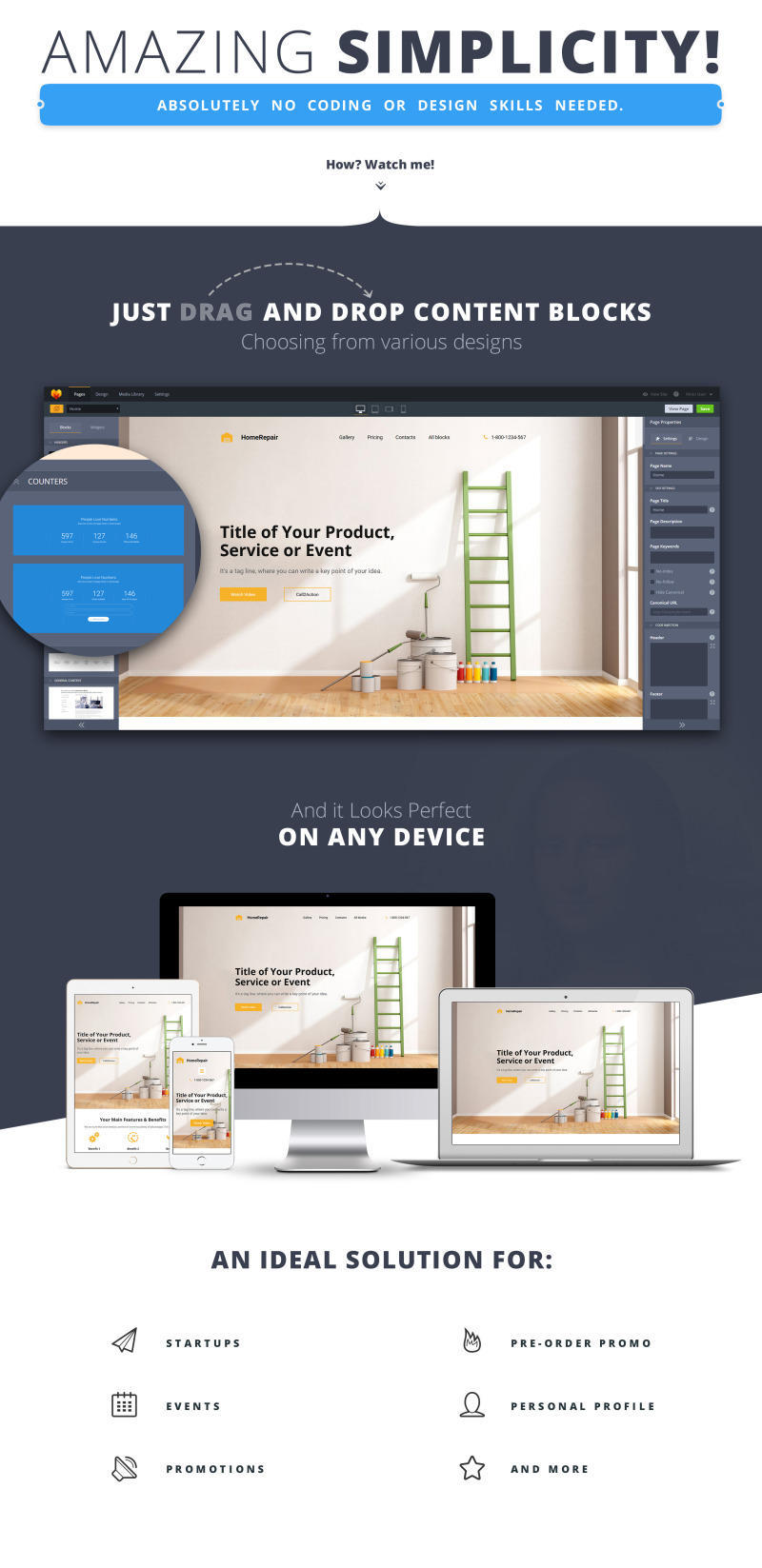 Home Repairs Landing Page Template - Features Image 1
