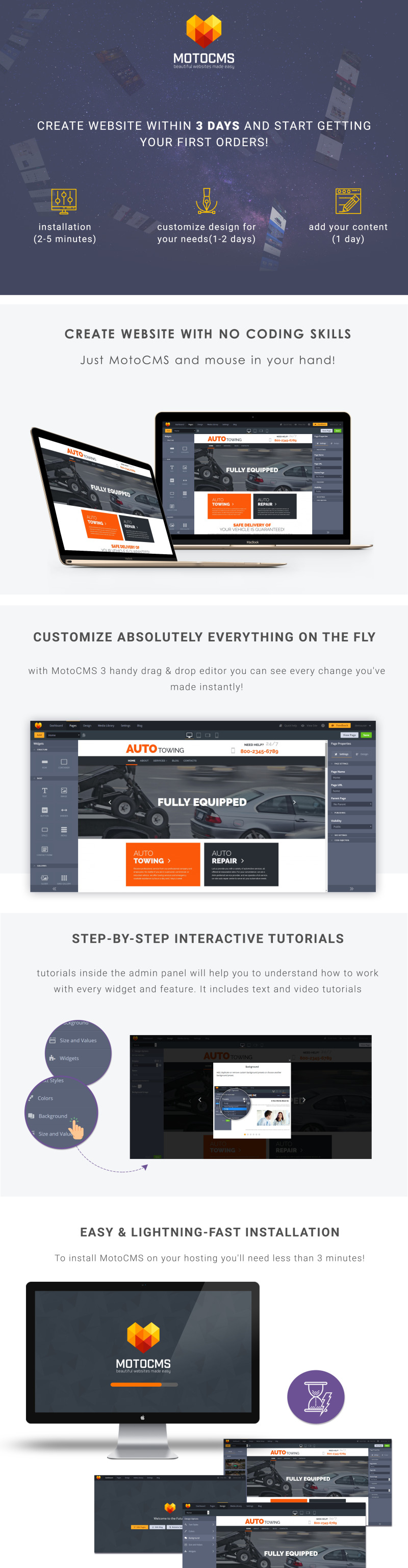 Auto Towing - Car Service Moto CMS 3 Template - Features Image 1