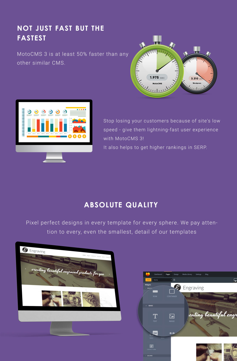 Engraving Responsive Moto CMS 3 Template - Features Image 4