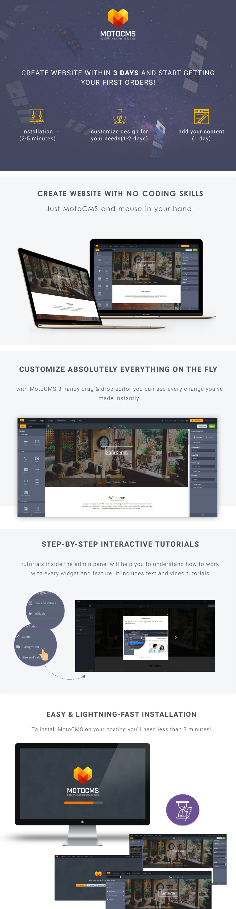 Furniture Moto CMS 3 Template - Features Image 1