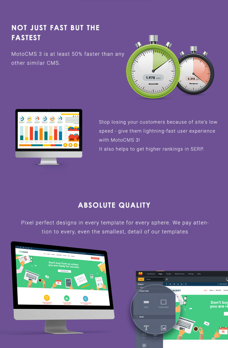 Reszponzív Marketing & SEO Agency Moto CMS 3 sablon 59440 - Képpel 4