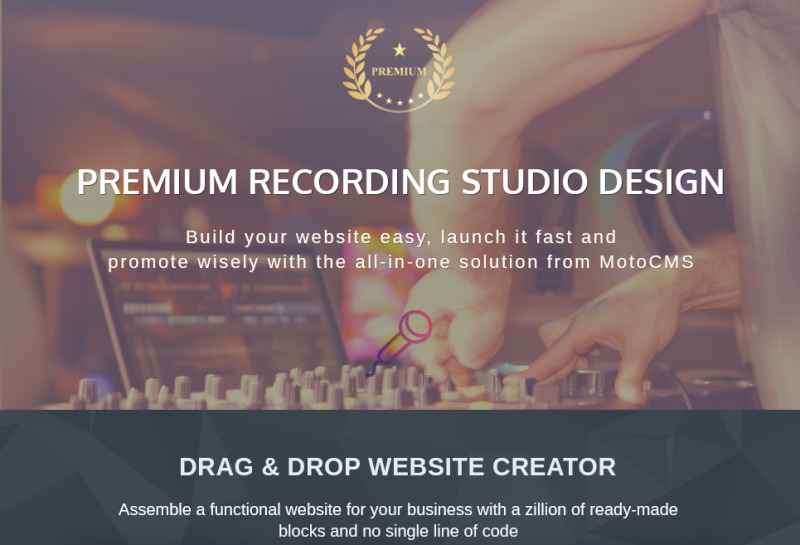 Recordex - Recording Studio Premium Moto CMS 3 Template - Features Image 1