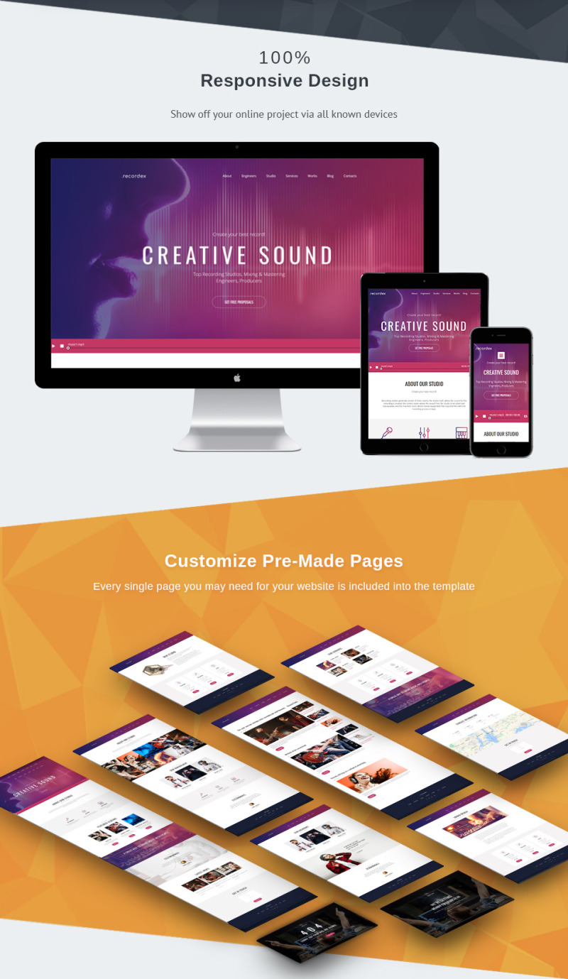 Recordex - Recording Studio Premium Moto CMS 3 Template - Features Image 3