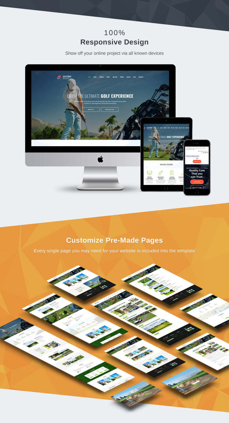 Golf Club Premium Moto CMS 3 Template - Features Image 3