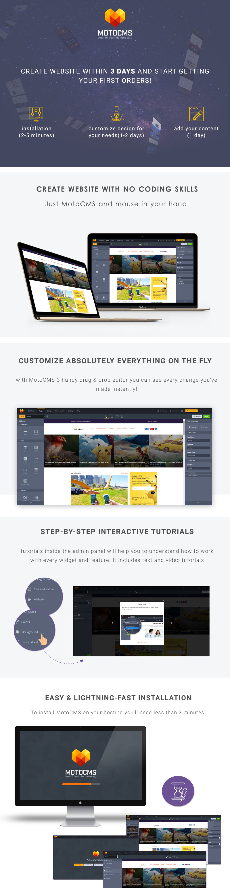 Games Responsive Moto CMS 3 Template - Features Image 1