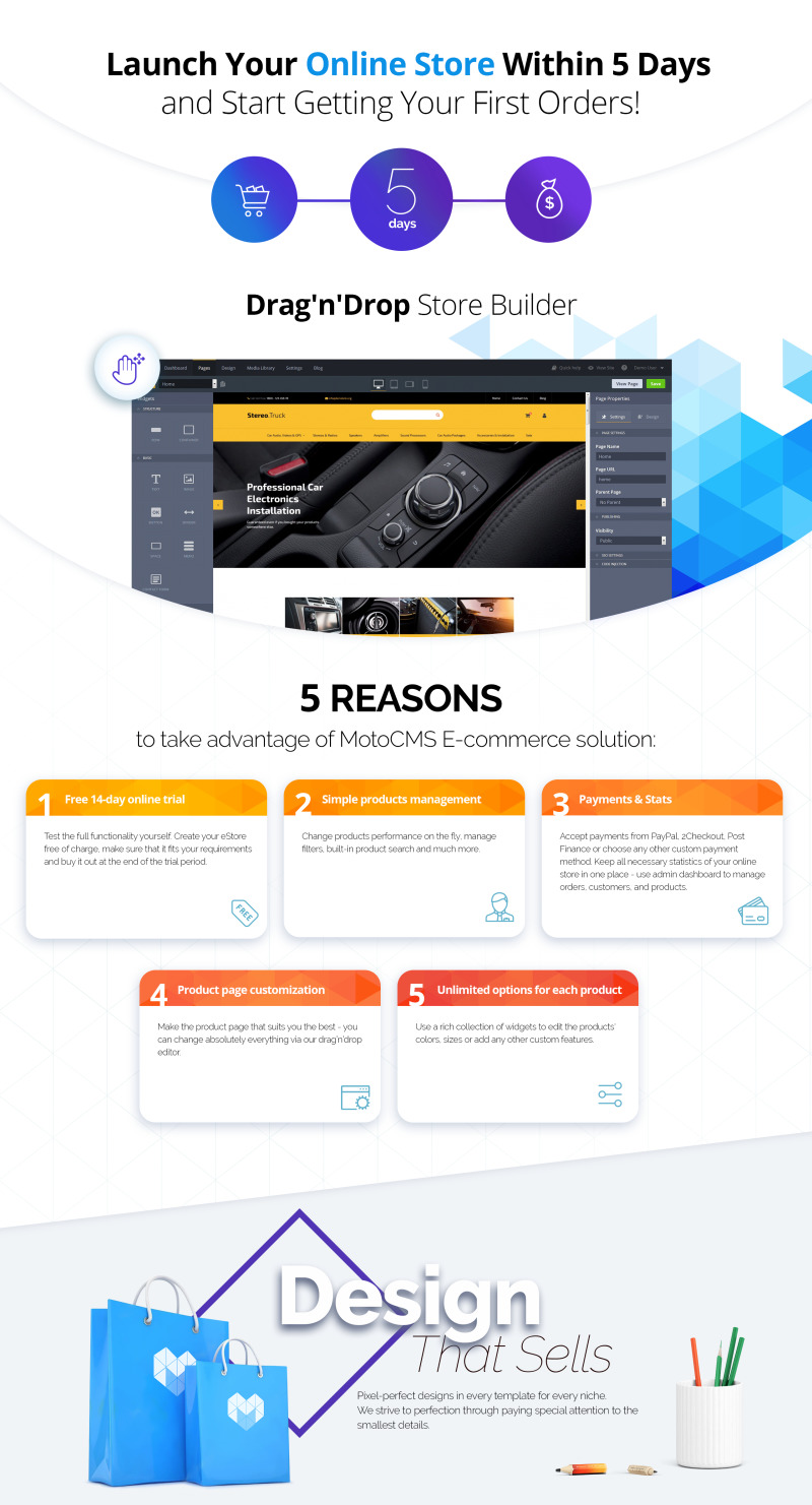 Car Accessories MotoCMS Ecommerce Template - Features Image 1