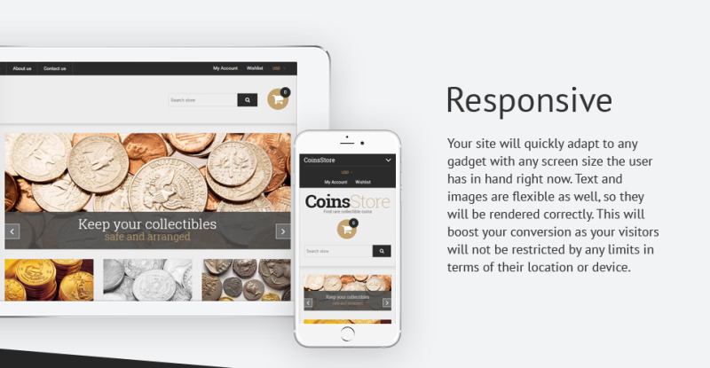 Collectible Coins & Supplies Shopify Theme - Features Image 1