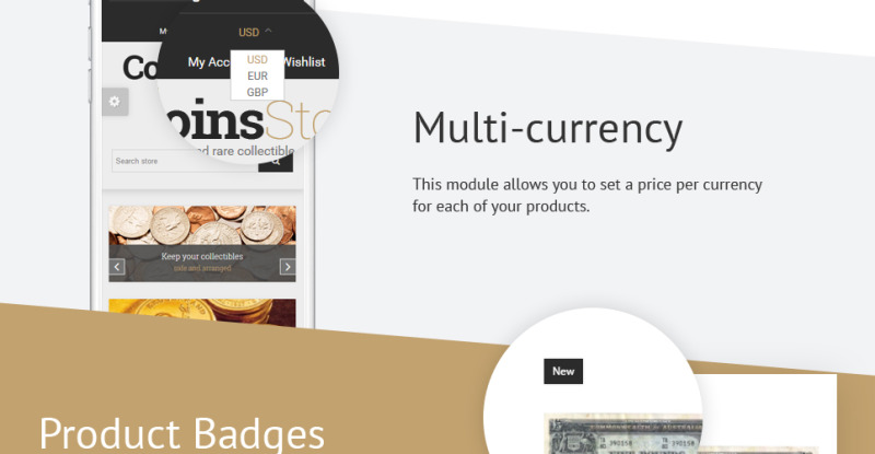Collectible Coins & Supplies Shopify Theme - Features Image 4