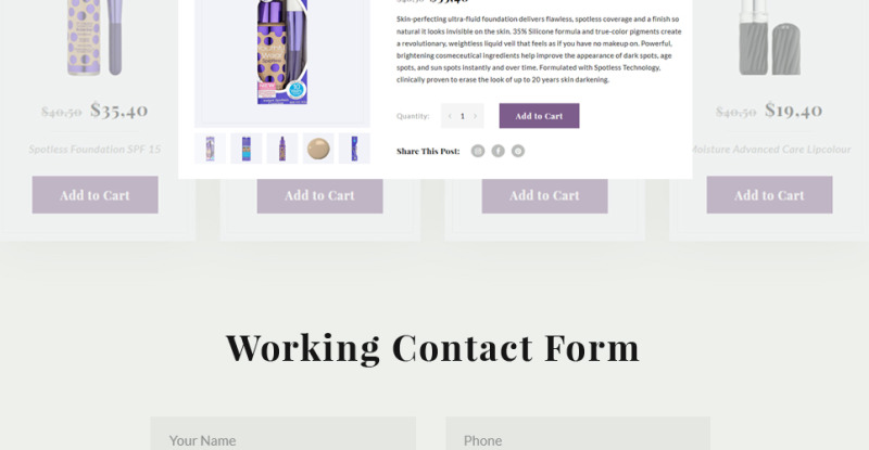 Makeup Artist & Cosmetics Responsive Website Template