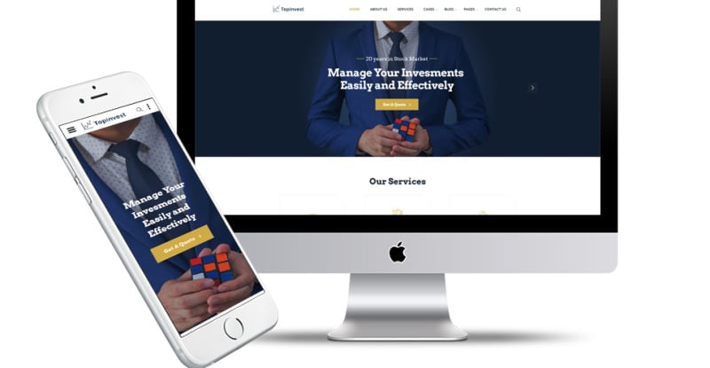 TopInvest Investment Company Responsive Multipage Website Template