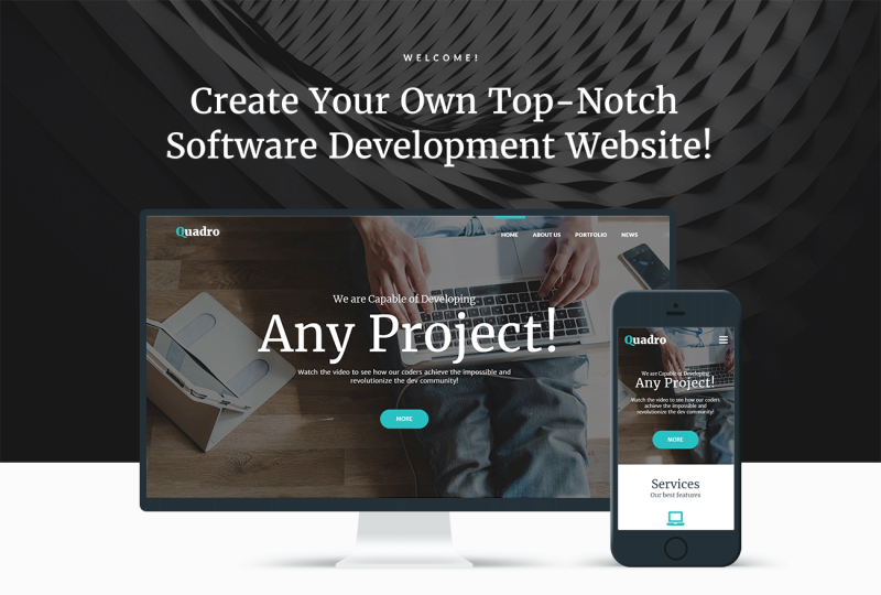 Quadro - Software Company Responsive WordPress thema №62120 - Eigenschappen Afbeelding 1