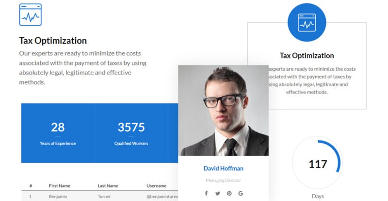TaxAdviser - Accounting and Tax Services Company Responsive Multipage Website Template - Features Image 3