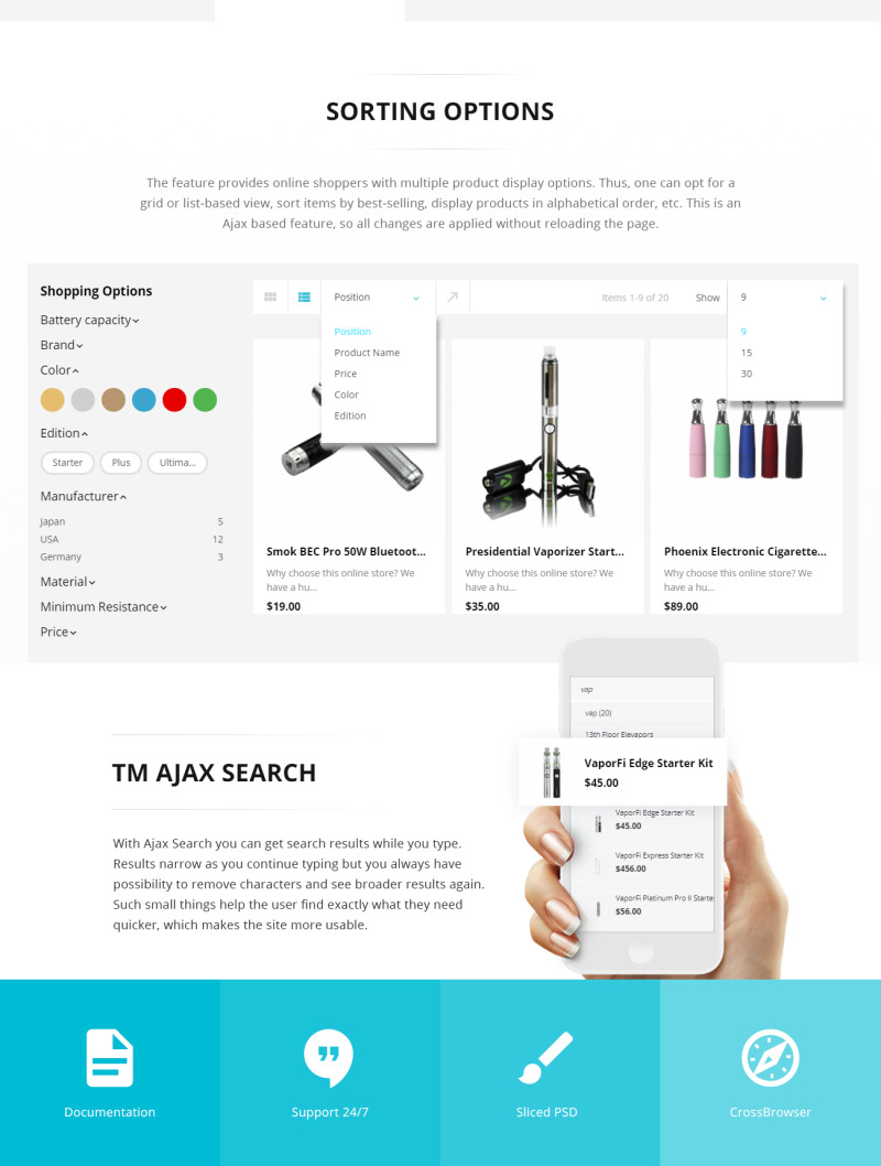 Vapor Store Magento Theme - Features Image 6