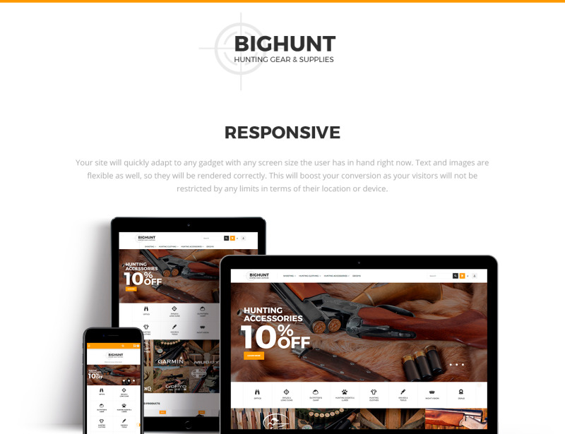 BigHunt - Hunting Gear Store Template Magento Theme - Features Image 1