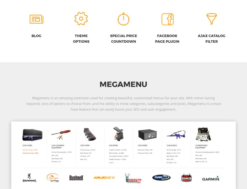 BigHunt - Hunting Gear Store Template Magento Theme - Features Image 2
