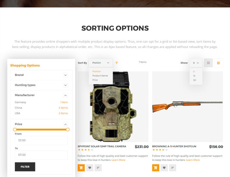 BigHunt - Hunting Gear Store Template Magento Theme - Features Image 4