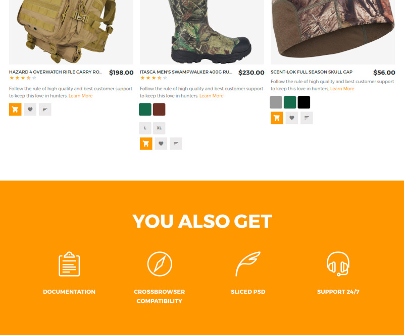 BigHunt - Hunting Gear Store Template Magento Theme - Features Image 7