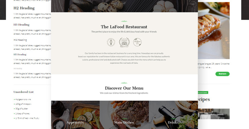 Reszponzív La Food - Italian Restaurant Responsive WordPress sablon 62451 - Képpel 12
