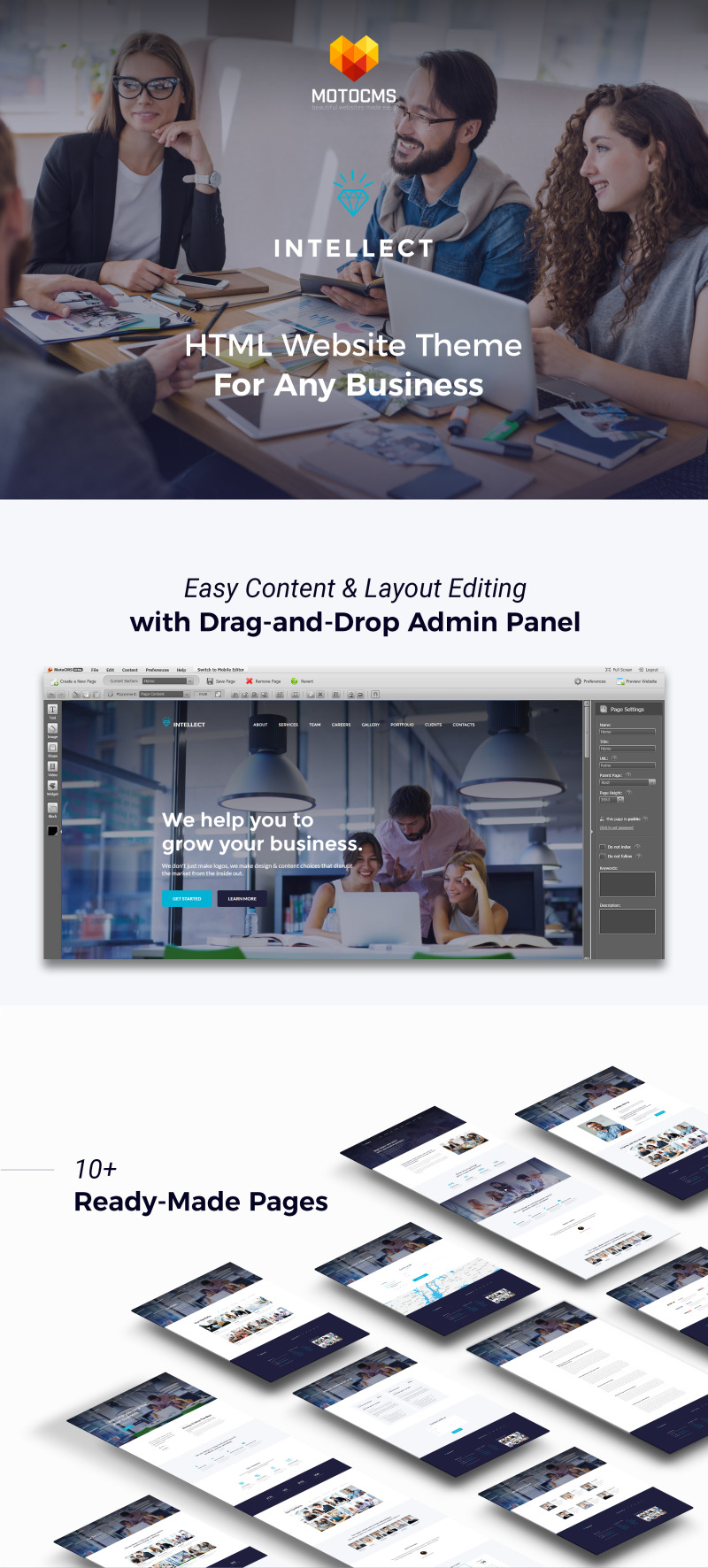 Intellect - Business Moto CMS HTML Template #63444 - 1 Görüntü Özellikleri